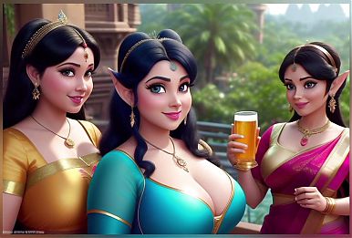 AI Generated Uncensored 3D Anime Disney Princess Images Of BBW Indian Women